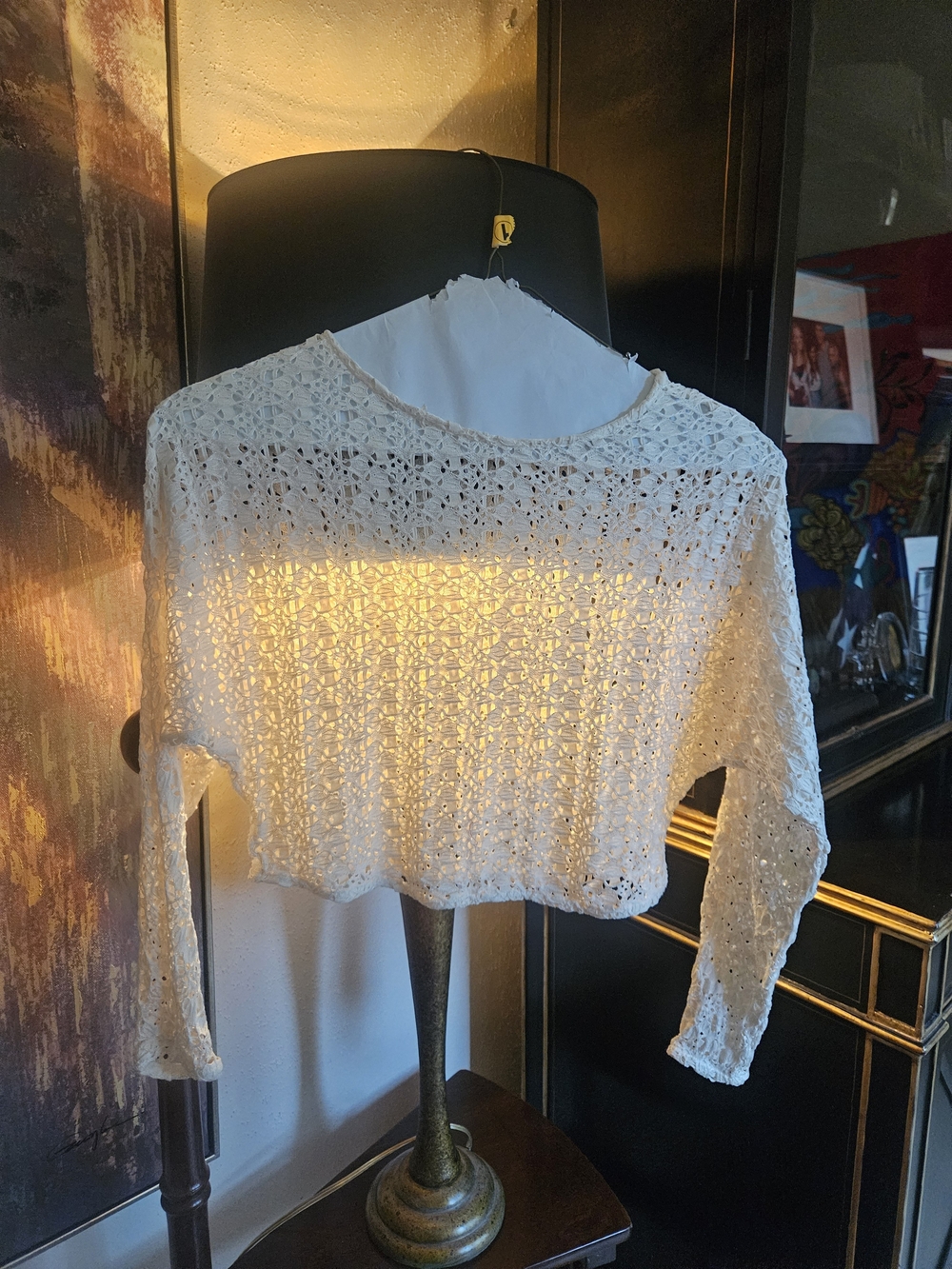Zara White Crochet Knit Crop Top